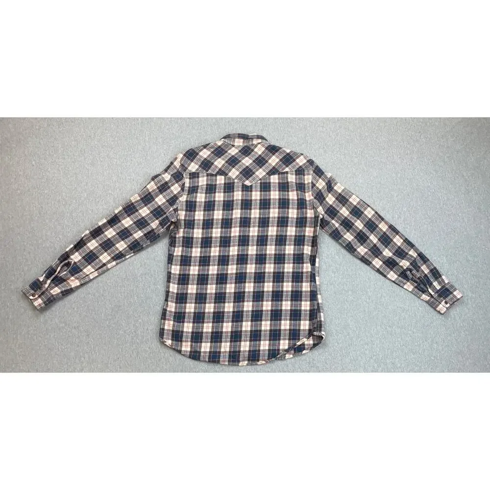 Levis‎ Shirt Mens Medium Plaid Flannel Cotton Long Sleeve Slim Fit Button Up